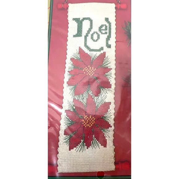 Traditions Holiday Bell Pull Kit Poinsettia Noel Design Embroidery & Needlepoint - Picture 1 of 3